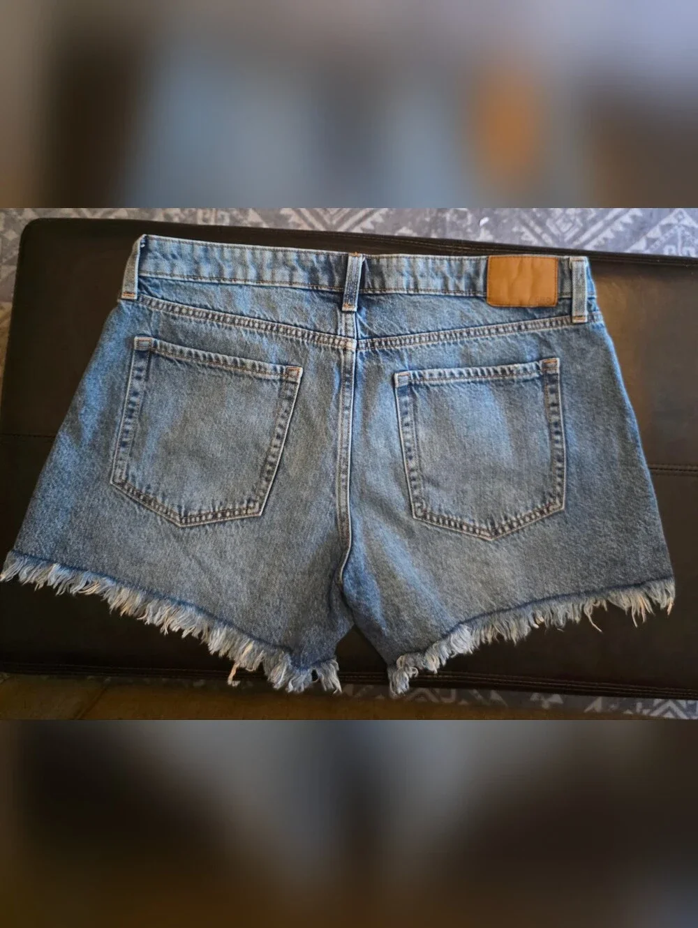Aeropostale Denim Baggy Shorts in Light Blue with Contrast Stitching